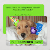 Golden Retriever Dog Sleepover Slumber Party Kaart (Voorkant / Achterkant)