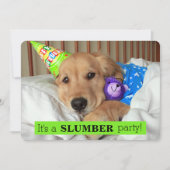 Golden Retriever Dog Sleepover Slumber Party Kaart (Voorkant)