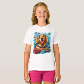 Golden Retriever Dog Snorkeling Coral Reef T-shirt (Voorkant volledig)