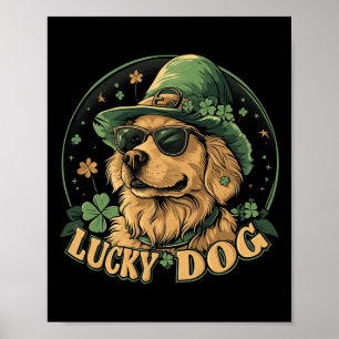 Golden Retriever Dog - St. Patrick's Day Saint Pad Poster