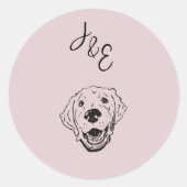 Golden Retriever Dog Sticker voor bruiloft (Voorkant)