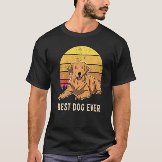 Golden Retriever Dog Sunset 23 T-shirt (Voorkant)
