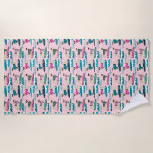 Golden Retriever Dog Surfing Beach Towel Strandlaken (Voorkant)