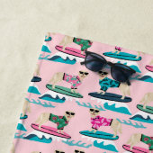 Golden Retriever Dog Surfing Beach Towel Strandlaken (In situ)