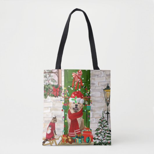 Golden Retriever Dog-Tas voor kerstmis Tote Bag (Voorkant)