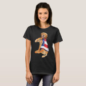 Golden Retriever Dog Tattoo I Love Mom T-shirt (Voorkant volledig)