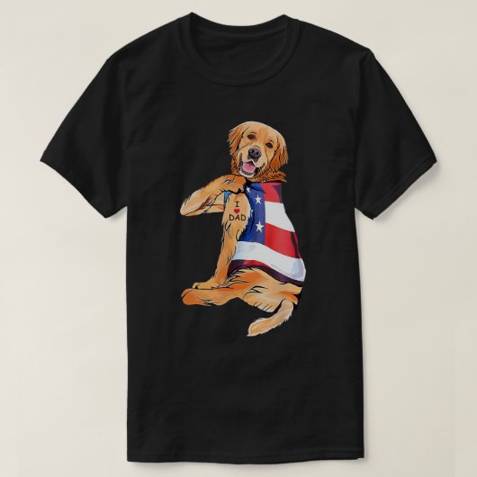 Golden Retriever Dog Tattoo Ik hou van papa T-Shir T-shirt (Design voorkant)