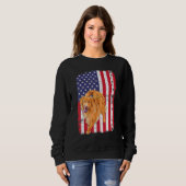 Golden Retriever Dog US Flag Happy July 4th Americ Trui (Voorkant volledig)