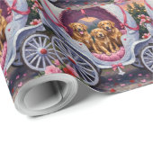 Golden Retriever Dog Valentine's Day Cadeaupapier (Rol Hoek)