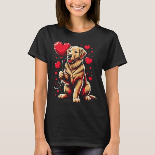 Golden Retriever Dog Valentine's Day Dog Owner Val T-shirt (Voorkant)