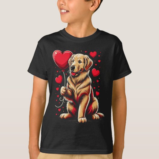 Golden Retriever Dog Valentine's Day Dog Owner Val T-shirt (Voorkant)