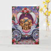 Golden Retriever Dog Valentine's Day  Kaart (Gele Bloem)