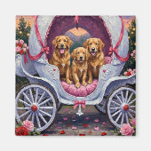 Golden Retriever Dog Valentine's Day Magneet (Voorkant)