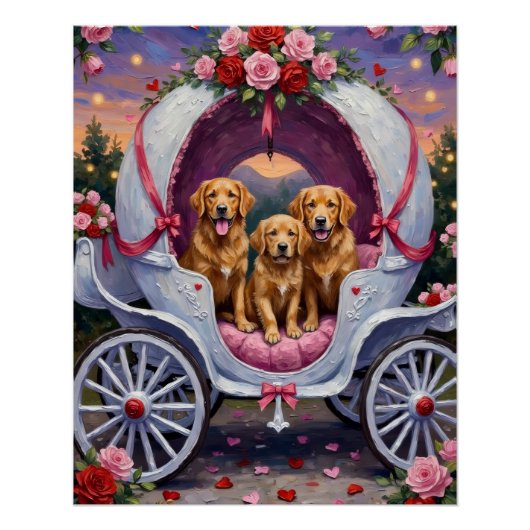Golden Retriever Dog Valentine's Day  Perfect Poster (Voorkant)