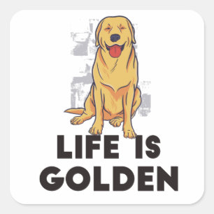 Golden Retriever Dog Vierkante Sticker
