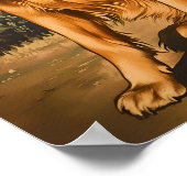 Golden Retriever Dog Vintage Art Poster (Hoek)