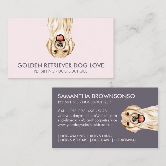 Golden Retriever Dog Visitekaartje (Voorkant / Achterkant)