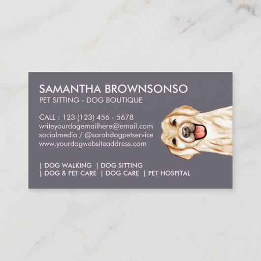 Golden Retriever Dog Visitekaartje (Achterkant)