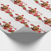 Golden Retriever Dog W Red Santa Hat Kerstmis Cadeaupapier (Hoek)