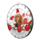 Golden Retriever Dog W Red Santa Hat Kerstmis Dartbord (Voorkant Rechts)