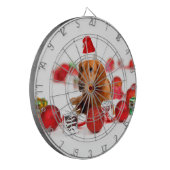 Golden Retriever Dog W Red Santa Hat Kerstmis Dartbord (Voorkant Links)