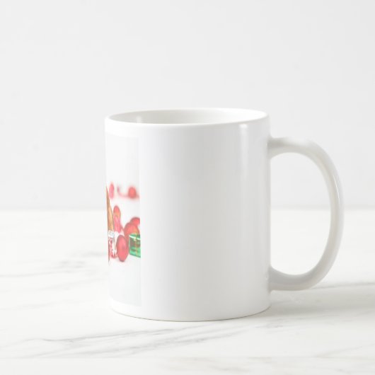 Golden Retriever Dog W Red Santa Hat Kerstmis Koffiemok (Rechts)