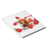 Golden Retriever Dog W Red Santa Hat Kerstmis Notitieblok (Schuin)
