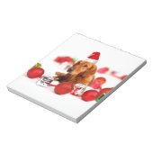 Golden Retriever Dog W Red Santa Hat Kerstmis Notitieblok (Linkerzijde)