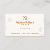 Golden Retriever Dog Walker Pet Sitting Visitekaartje (Achterkant)