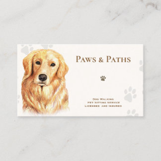 Golden Retriever Dog Walker Pet Sitting Visitekaartje