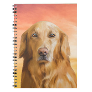 Golden Retriever Dog Water Color Art Oil Painting Notitieboek