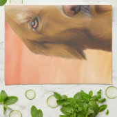 Golden Retriever Dog Water Color Art Oil Painting Theedoek (Gevouwen)