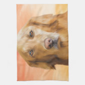 Golden Retriever Dog Water Color Art Oil Painting Theedoek (Verticaal)