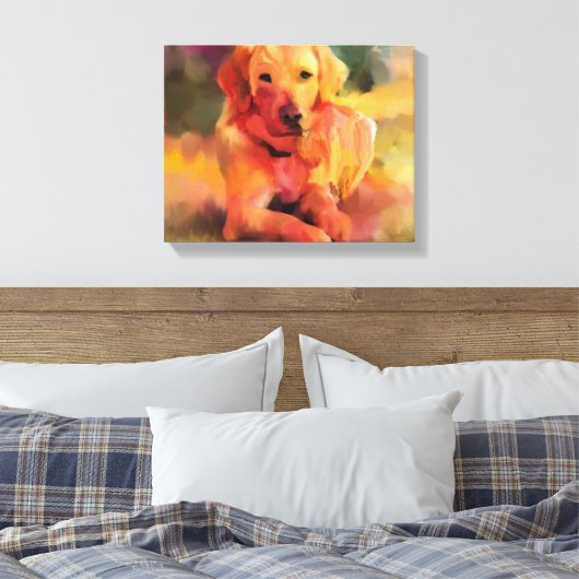 Golden Retriever Dog Waterverf Art Canvas (Insitu (Slaapkamer))