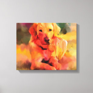 Golden Retriever Dog Waterverf Art Canvas