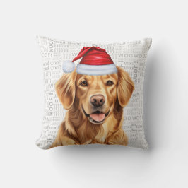 Golden Retriever Dog Waterverf Kerst Kussen