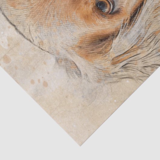 Golden Retriever Dog Waterverf Tissuepapier (Detail)