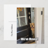 Golden Retriever Dog We hebben Verandering van adr Aankondigingskaart (Voorkant / Achterkant)