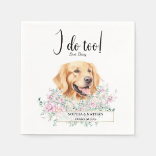 Golden Retriever Dog Wedding Cocktail Napkins Servet