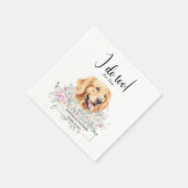Golden Retriever Dog Wedding Cocktail Napkins Servet (Hoek)