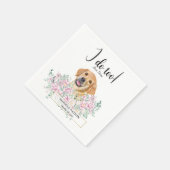 Golden Retriever Dog Wedding Cocktail Napkins Servet (Hoek)