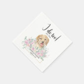Golden Retriever Dog Wedding Cocktail Napkins Servet (Hoek)