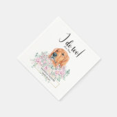 Golden Retriever Dog Wedding Cocktail Napkins Servet (Hoek)