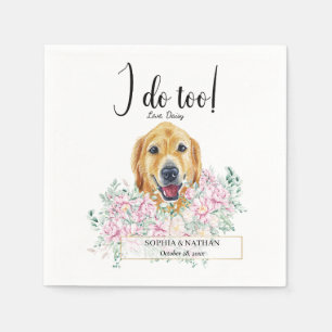 Golden Retriever Dog Wedding Cocktail Napkins Servet