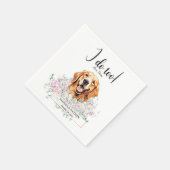 Golden Retriever Dog Wedding Cocktail Napkins Servet (Hoek)