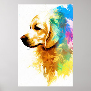 Golden Retriever Dog Wild Natuur Dierenschilderij Poster