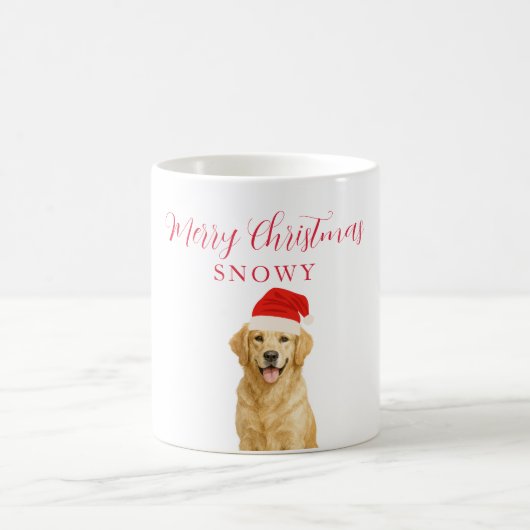 Golden Retriever Dog with Santa Hat Christmas Koffiemok (Center)