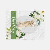 Golden Retriever Dog witte gepersonaliseerde water Fleece Deken (Voorkant (Horizontaal))