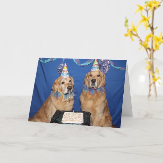 Golden Retriever Dogone Verjaardag Kaart (Gele Bloem)