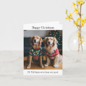 Golden Retriever Dogs Kerst Kaart (Gele Bloem)